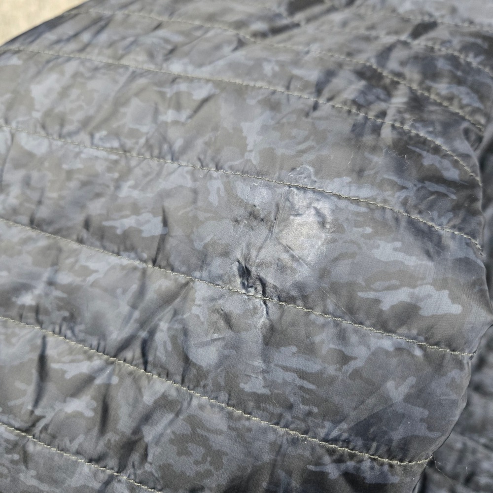Straight Down Jacket Mens XXL Blue Camo Puffer Quilted Full Zip Golf Gorpcore - Picture 9 of 13